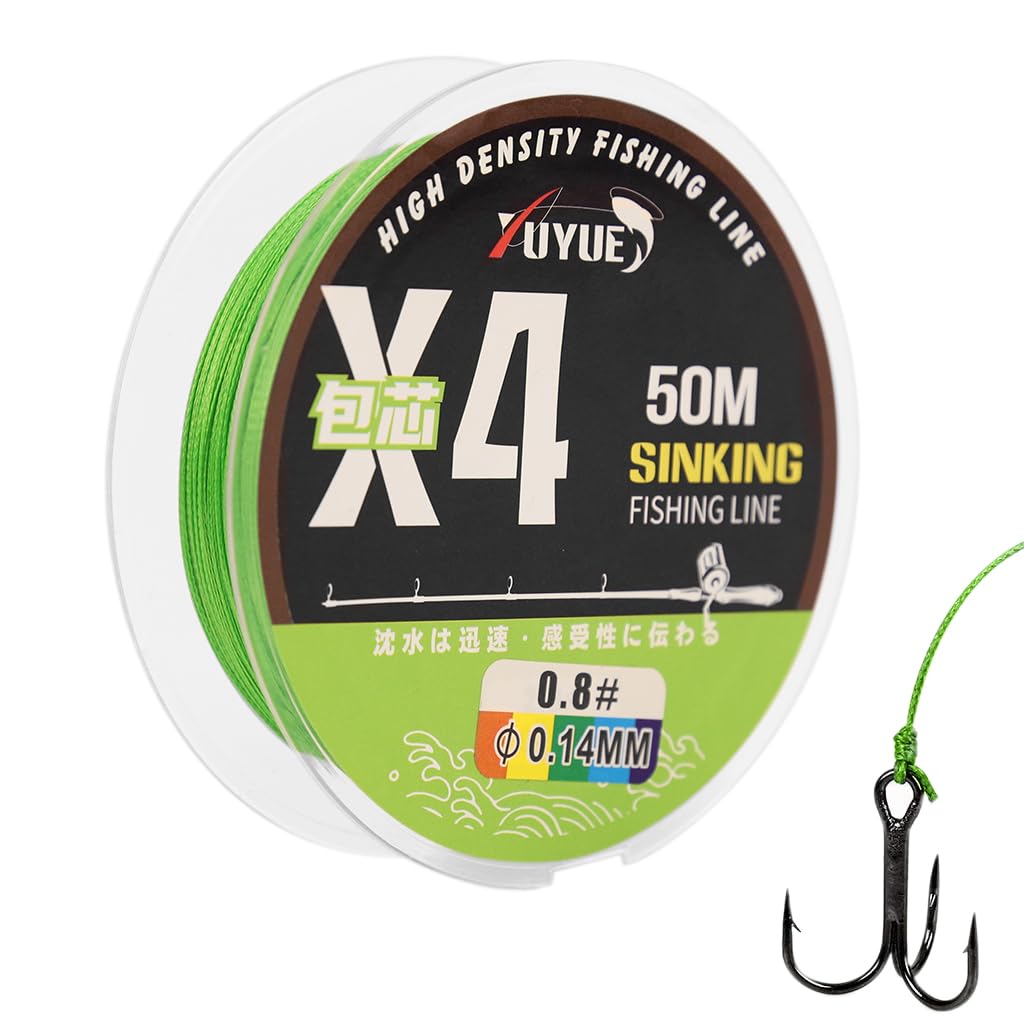 ZORBES Fishing Line 54 Yards 0.8mm Fishing Line Super Strong PE Fishing Line Green Line Ultra Abrasion Resistant Heavy Duty 4X Strands Fishing Line ZORBES Fishing Line 54 Yards 0.8mm Fishing Line Super Strong PE Fishing Line Green Line Ultra Abrasion Resistant Heavy Duty 4X Strands Fishing Line